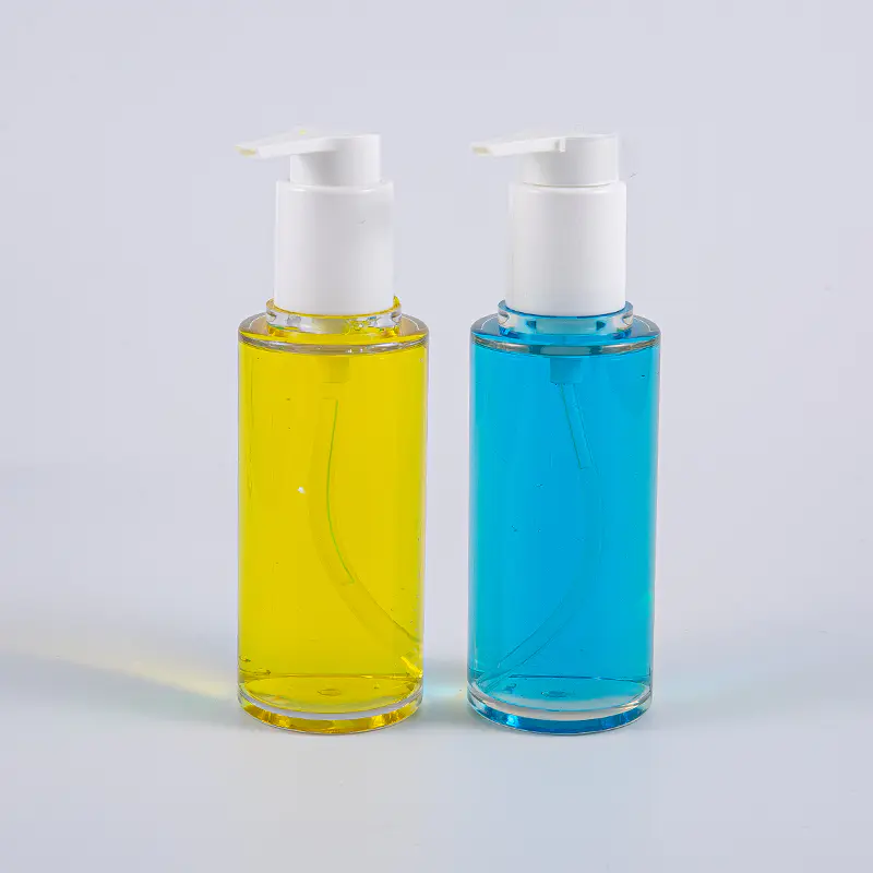 Prozirna PETG okrugla bočica losiona od 100 ml s bijelom plastičnom pumpicom