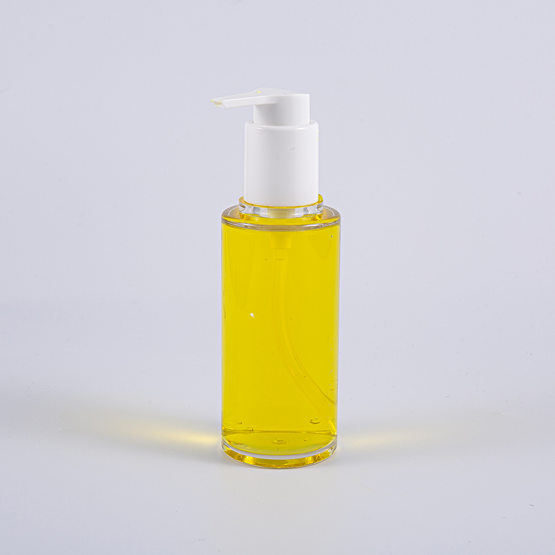 Prozirna PETG okrugla bočica losiona od 100 ml s bijelom plastičnom pumpicom Prozirna PETG okrugla bočica losiona od 100 ml s bijelom plastičnom pumpicom