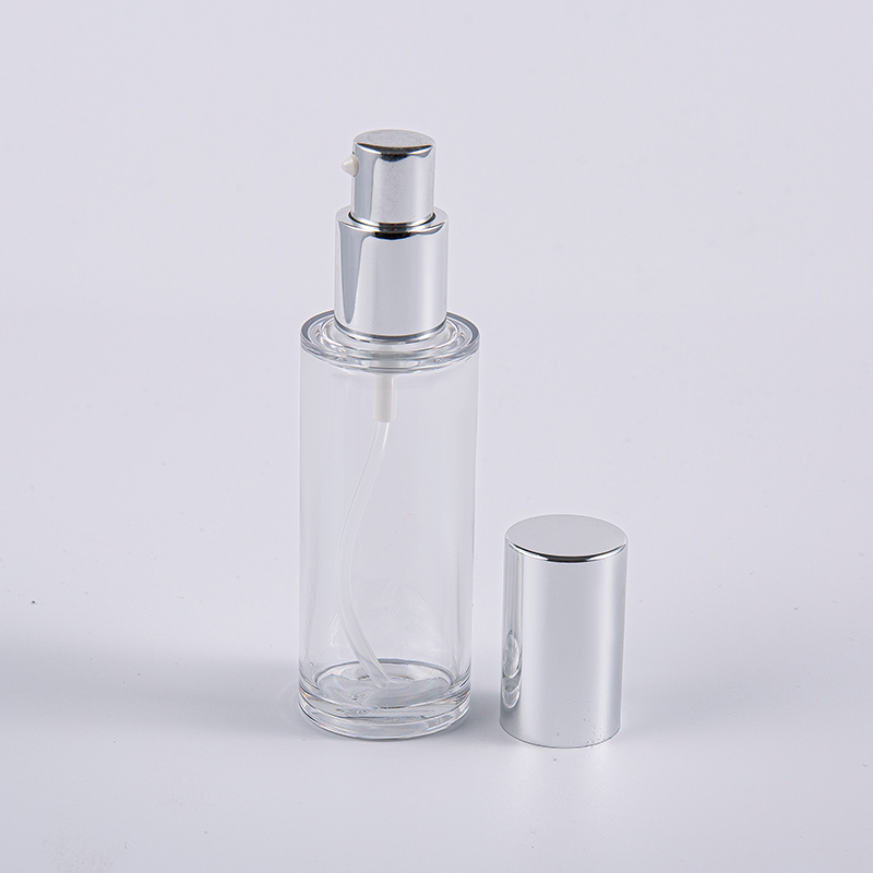 Visokokvalitetna okrugla bočica losiona od 35 ml s aluminijskom pumpicom za upotrebu na putovanju