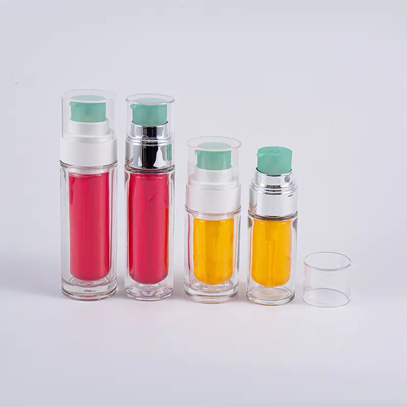 Prozirna PETG boca s višeslojnom kompozitnom unutarnjom vrećicom 30 ml 50 ml vakuumska boca s pumpicom